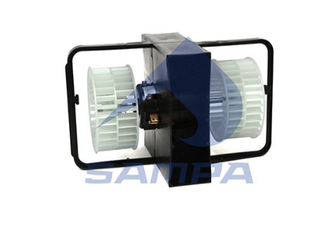 Мотор отопителя кабины в сборе (с крыльчатками) SAMPA 023.069