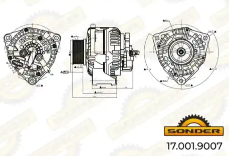 Генератор 100а со шкивом MB SONDER  170019007