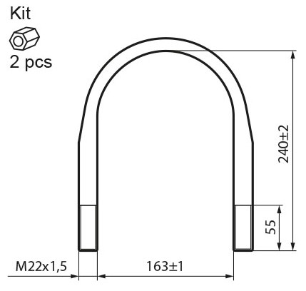 Стремянка рессоры M22x1,5x162x240 Exovo 28238E