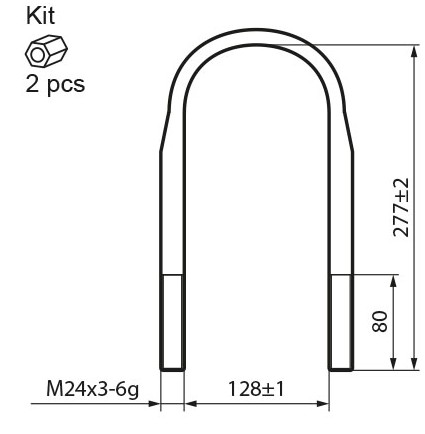 Cтремянка рессоры M24x3x152x277 Exovo 28240E