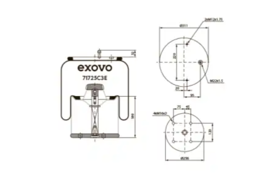 Пневморессора (725) EXOVO 71725C3E