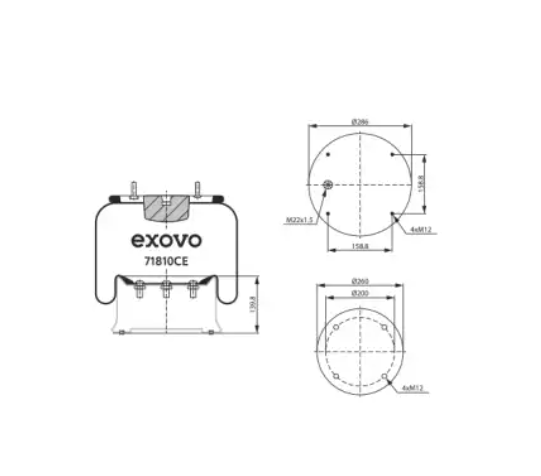 Пневмоамортизатор EXOVO 71810CE