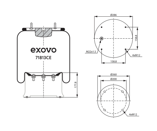 Пневморессора (813) Exovo 71813E