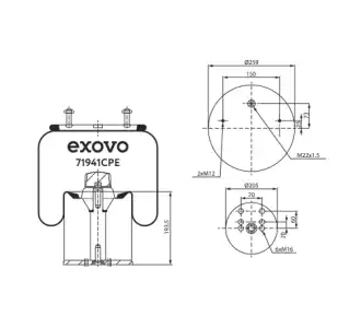 Пневмоамортизатор EXOVO  71941CPE