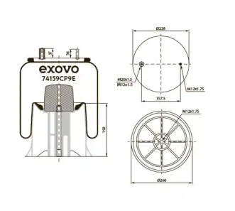 Пневмоамортизатор EXOVO 74159CP9E