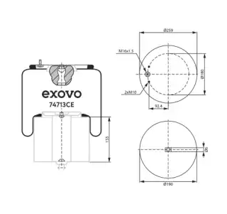 Пневморессора (713) в сборе EXOVO  74713CE
