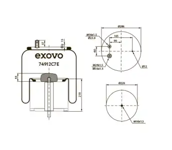 Пневмоамортизатор (912) в сборе EXOVO  74912C7E