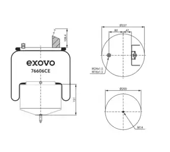 Пневморессора EXOVO 76606CE