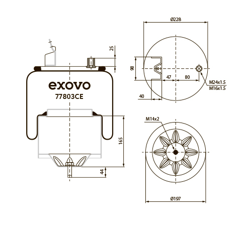 Пневморессора (803) Exovo 77803CE