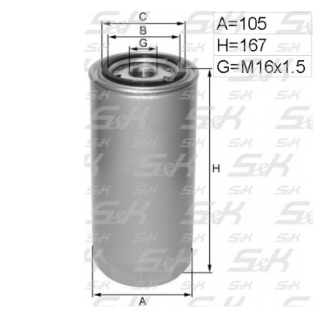 Фильтр топливный грубой очистки SK SK-5860023-01