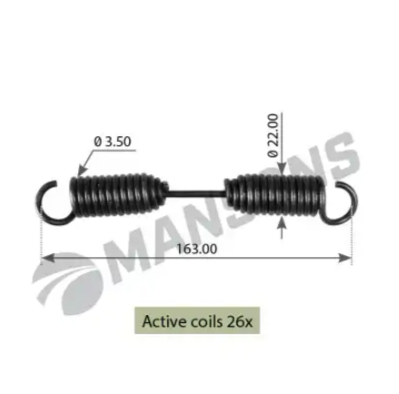 Пружина стяжная колодки (163xd22x3.6) MANSONS SPR0026