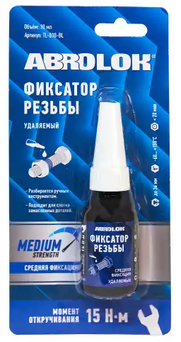 Фиксатор резьбы синий 10мл ABRO TL010BL