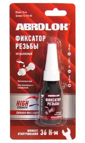Фиксатор резьбы красный 10мл ABRO TL010RD